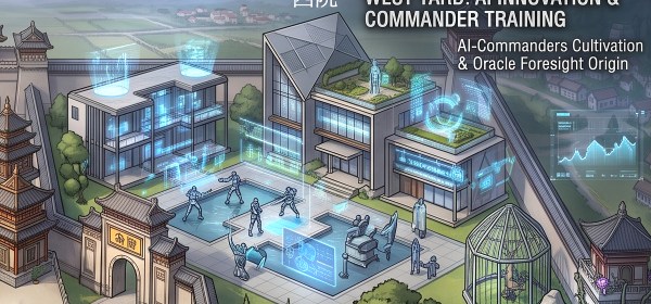 AI-Heart Empire West Yard illustrating AI innovation, human-AI collaboration and AI-Commander training.